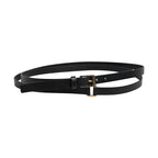Dolce & Gabbana Black Classic Gold Metal Logo Buckle Belt