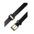 Dolce & Gabbana Black Classic Gold Metal Logo Buckle Belt