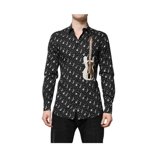 Dolce & Gabbana Black GOLD Instrument Embellished Shirt