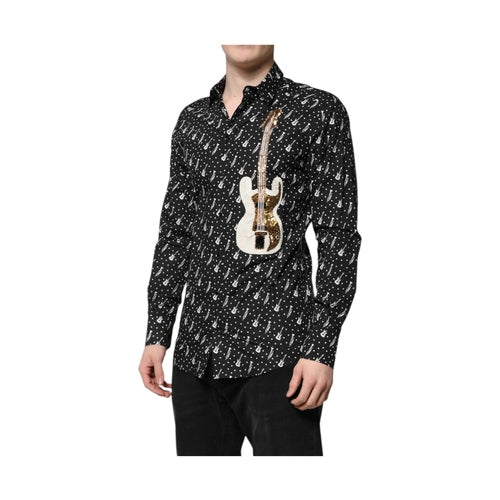 Dolce & Gabbana Black GOLD Instrument Embellished Shirt