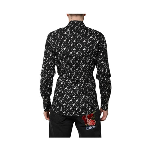 Dolce & Gabbana Black GOLD Instrument Embellished Shirt