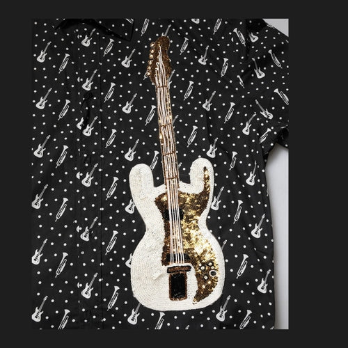 Dolce & Gabbana Black GOLD Instrument Embellished Shirt