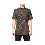 Dolce & Gabbana Multicolor Camouflage Button Down GOLD Shirt