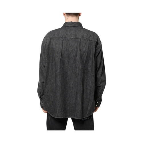 Dolce & Gabbana Gray Long Sleeves Button Down Denim Shirt