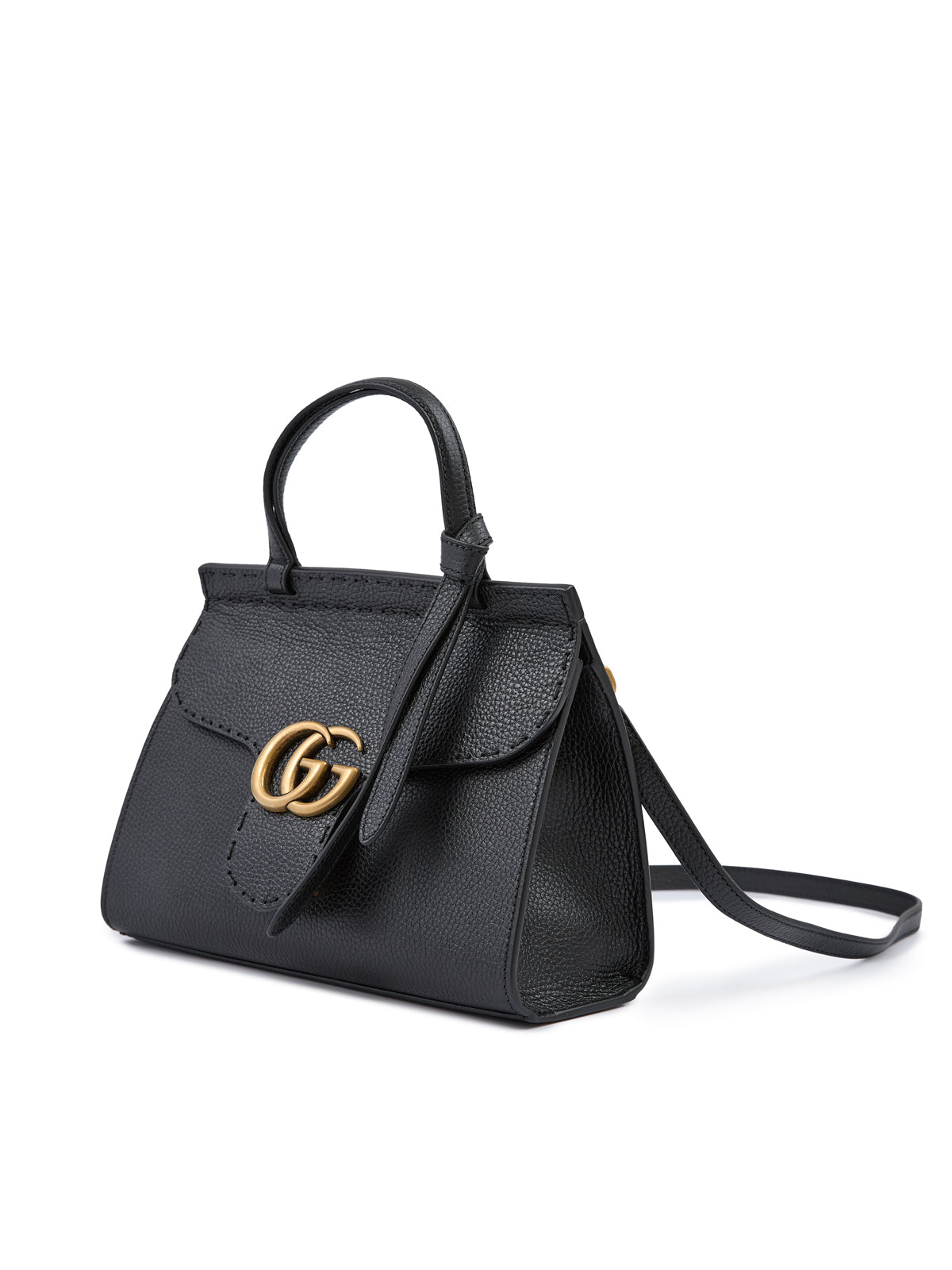 Gucci Black Leather GG Marmont Handbag