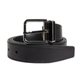 Dolce & Gabbana Black Classic Calf Leather Silver Buckle Belt