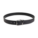 Dolce & Gabbana Black Classic Calf Leather Silver Buckle Belt