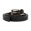 Dolce & Gabbana Black Double Strap Leather Gold Buckle Belt