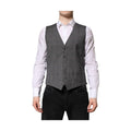 Dolce & Gabbana Gray Plaid Wool Formal Dress Waistcoat Vest
