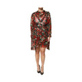 Dolce & Gabbana Multicolor Ruffle Floral Long Sleeves Dress