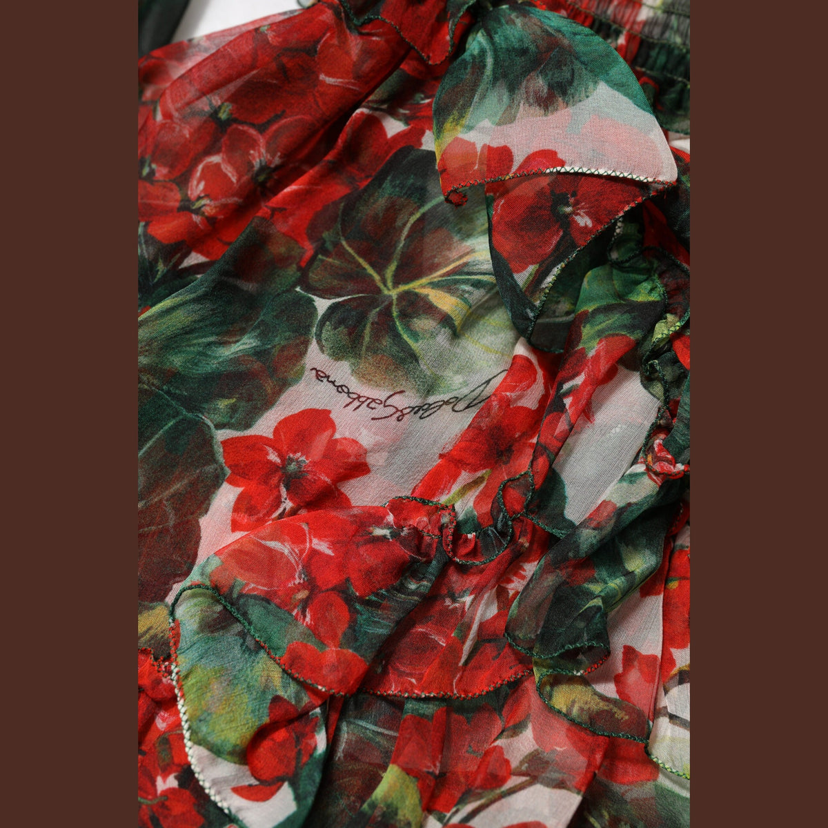Multicolor Ruffle Floral Long Sleeves Dress