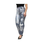 Dolce & Gabbana Blue Washed Print High Waist Denim Jeans