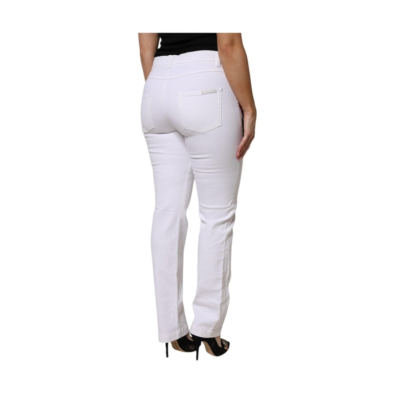 Dolce & Gabbana White Floral Sequined GIRLY Denim Jeans