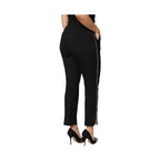 Dolce & Gabbana Black Wool High Waist Zipper Tapered Pants