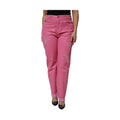Pink Tattered Mid Waist Tapered Denim Jeans