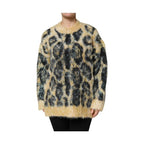 Dolce & Gabbana Multicolor Leopard Mohair Crew Neck Sweater