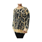 Dolce & Gabbana Multicolor Leopard Mohair Crew Neck Sweater