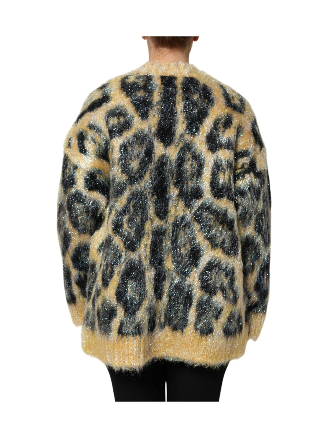 Dolce & Gabbana Multicolor Leopard Mohair Crew Neck Sweater