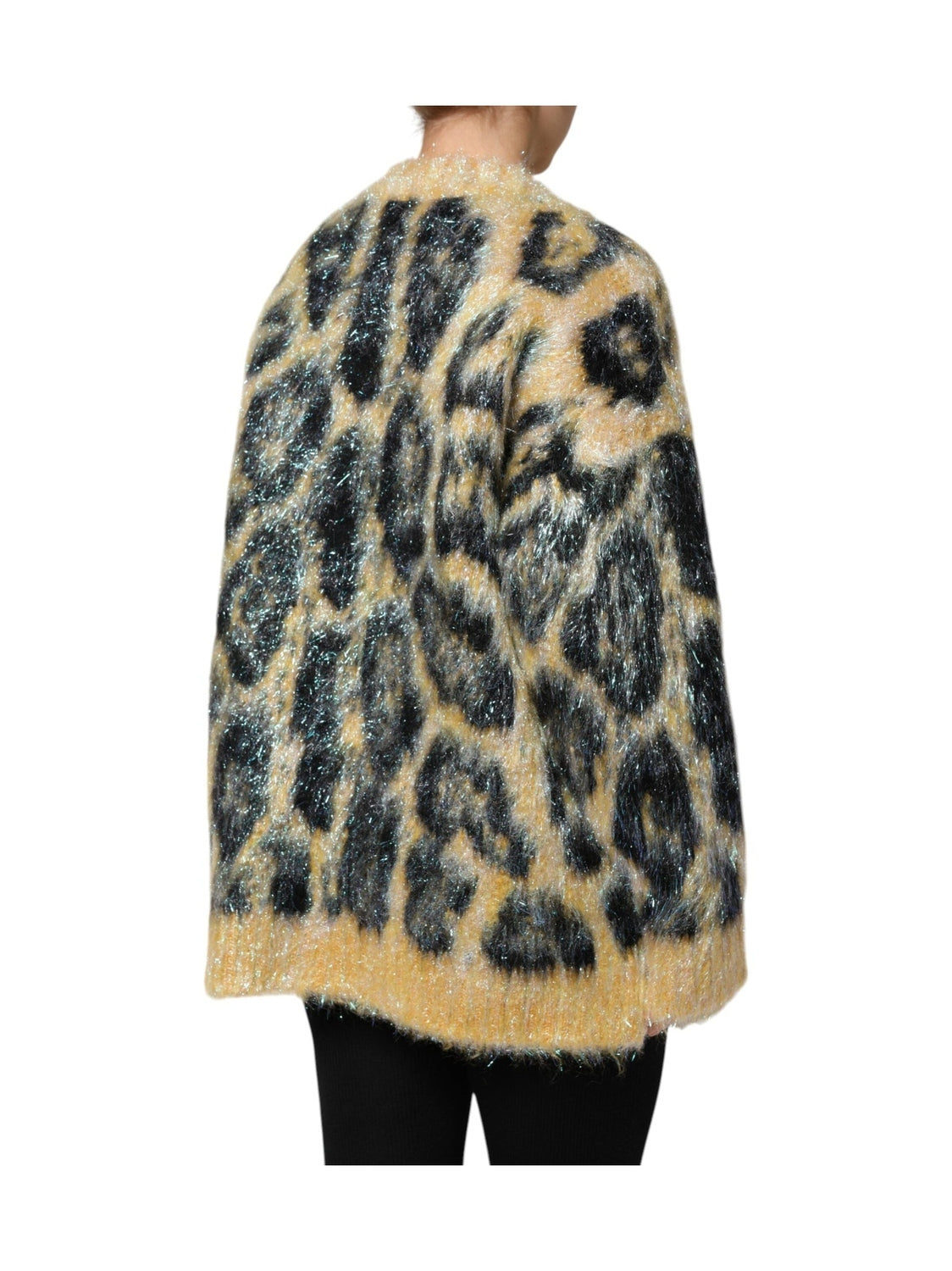 Dolce & Gabbana Multicolor Leopard Mohair Crew Neck Sweater