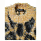 Dolce & Gabbana Multicolor Leopard Mohair Crew Neck Sweater
