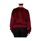 Dolce & Gabbana Red Cotton Velvet Crew Neck Pullover Sweater