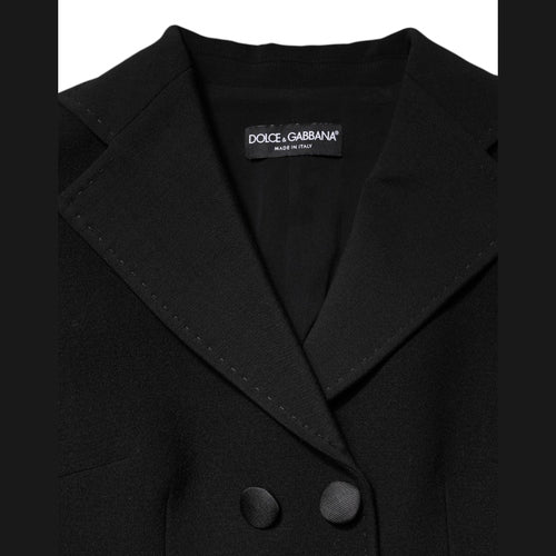 Dolce & Gabbana Black Wool Double Breasted Coat Jacket