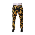 Black Pasta Print Tapered Men Pants