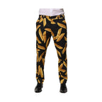Dolce & Gabbana Black Pasta Print Tapered Men Pants