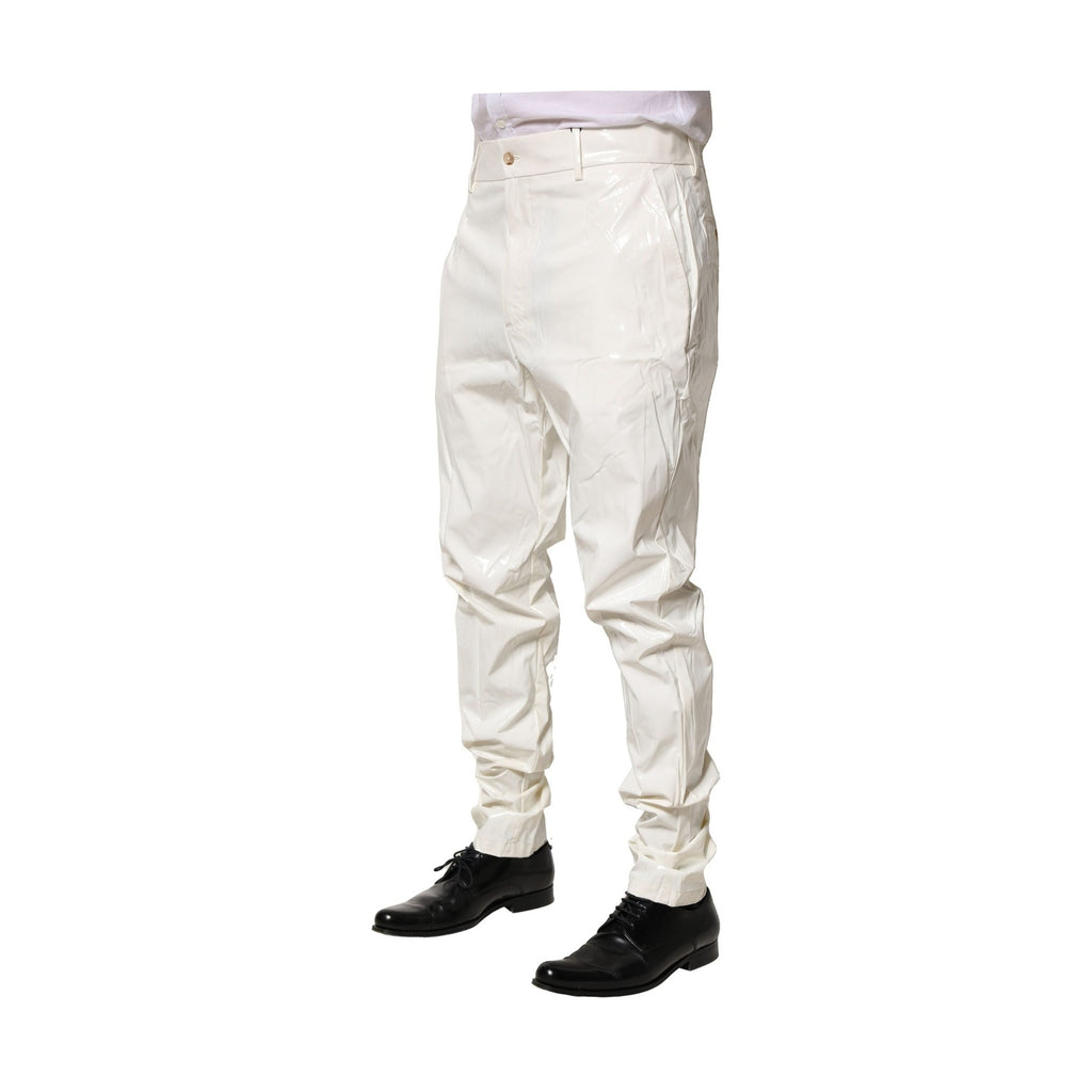 Dolce & Gabbana White Nylon Tapered Dress Men Pants