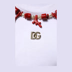 Dolce & Gabbana White Embellished Cotton Crew Neck T-shirt