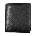 Tommy Hilfiger Sleek Black Leather Dual-Compartment Wallet