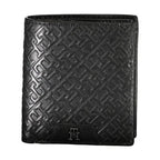 Tommy Hilfiger Sleek Black Leather Dual-Compartment Wallet
