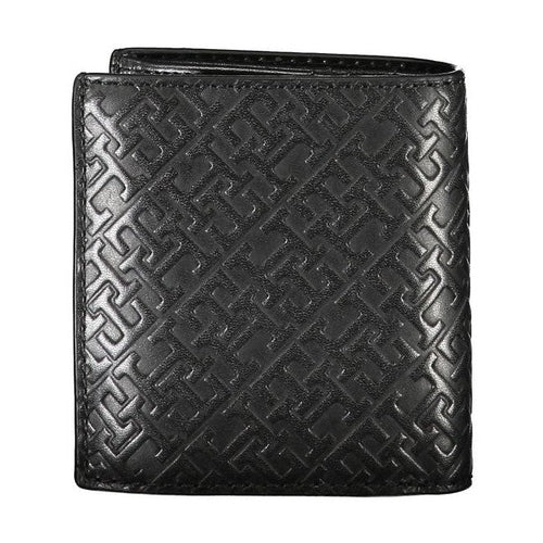 Tommy Hilfiger Sleek Black Leather Dual-Compartment Wallet