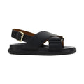 Marni Black Calf Leather Bos Taurus Flat Sandals