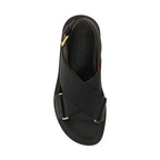 Marni Black Calf Leather Bos Taurus Flat Sandals