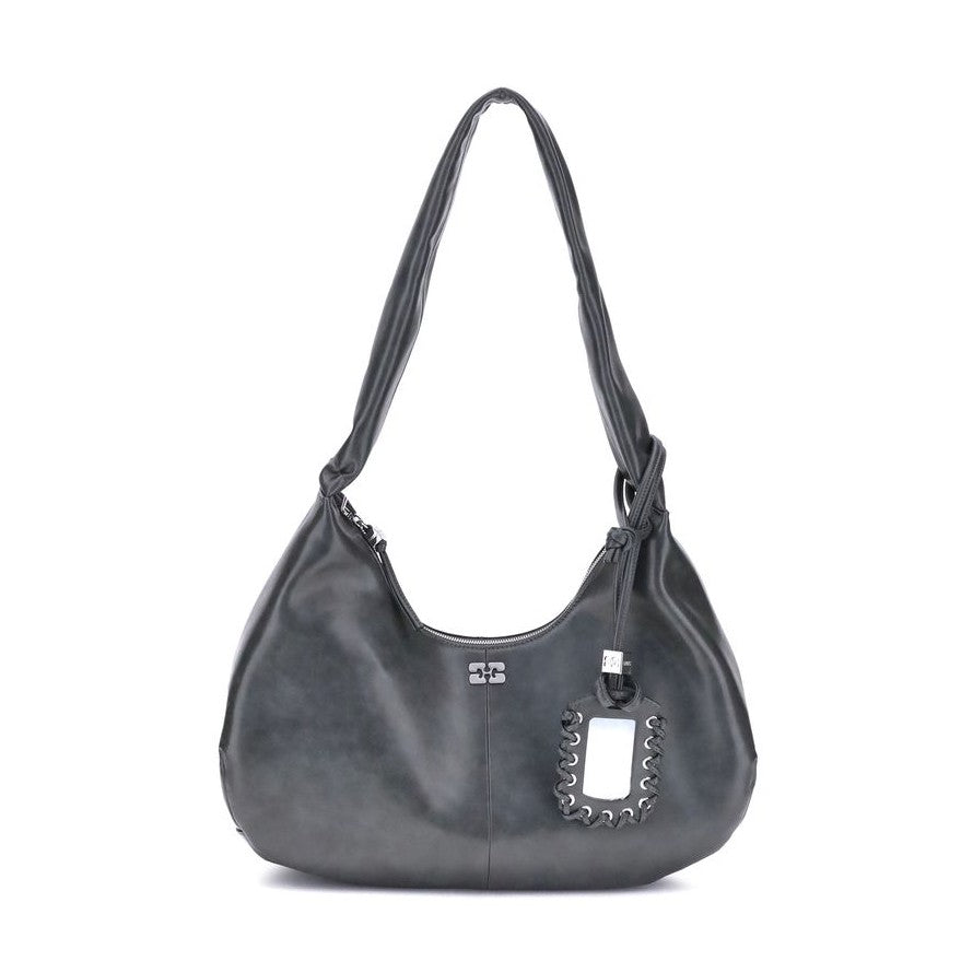 Ganni Black Lyocell Shoulder Bag