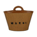 Marni Brown Cotton Shoulder Bag