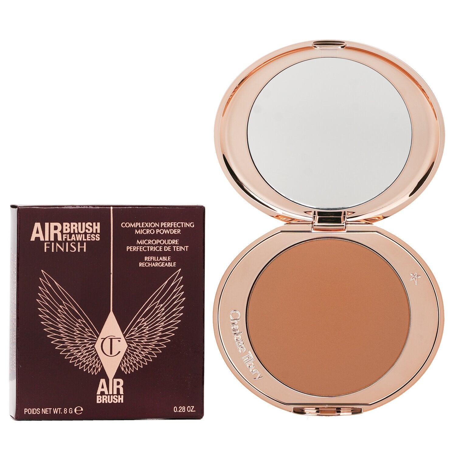 Charlotte Tilbury Airbrush Flawless Finish Pressed Powder Refill 8G - 3 Tan – beauty &amp; skincare essential for daily radiance