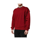 Dolce & Gabbana Red Embossed Logo Cotton Crew Neck Sweater
