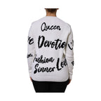 Dolce & Gabbana White Wool Knit Crew Neck Pullover Sweater