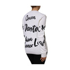 Dolce & Gabbana White Wool Knit Crew Neck Pullover Sweater
