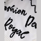 White Wool Knit Crew Neck Pullover Sweater