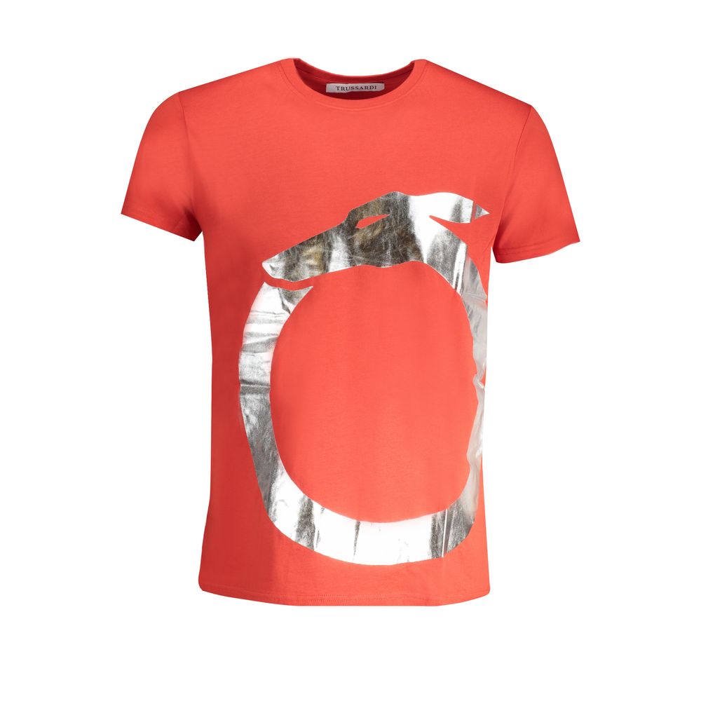Trussardi Rosso Cotton Men T-Shirt