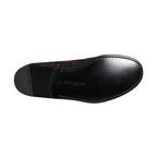 Dolce & Gabbana Red Black Jacquard Slip On Loafers Shoes