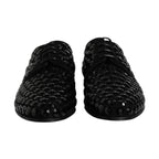 Dolce & Gabbana Black Suede Strass Derby Formal Shoes
