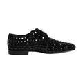 Dolce & Gabbana Black Suede Strass Derby Formal Shoes