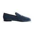 Dolce & Gabbana Blue Velvet DG Logo Loafers Formal Shoes