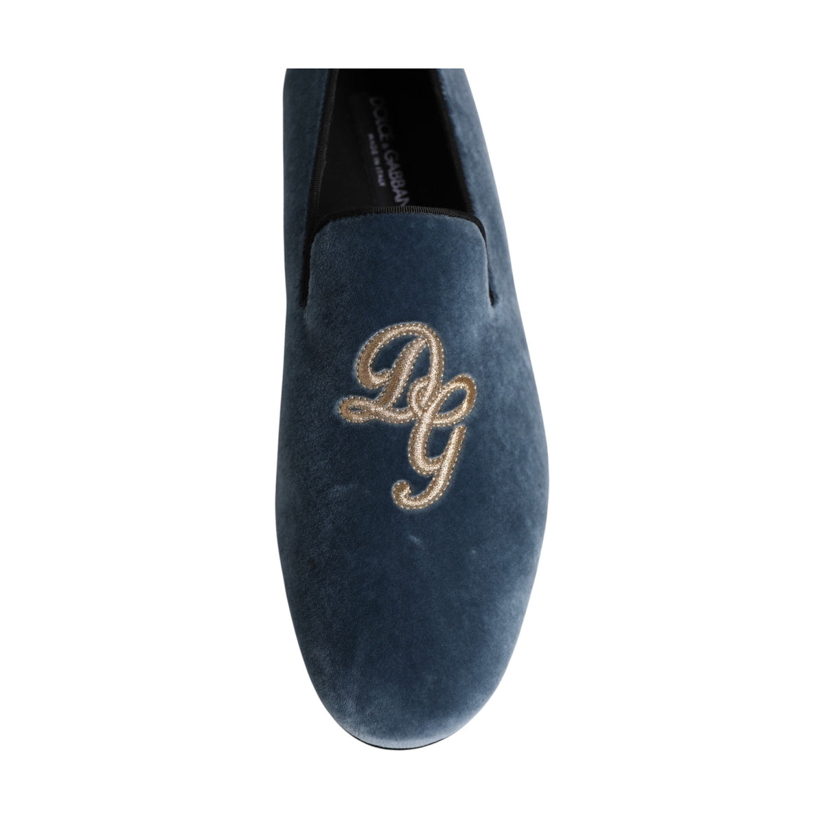 Blue Velvet DG Logo Loafers Formal Shoes