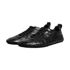 Dolce & Gabbana Black Exotic Leather Low Top Sneakers Shoes