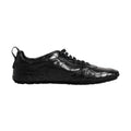 Black Exotic Leather Low Top Sneakers Shoes